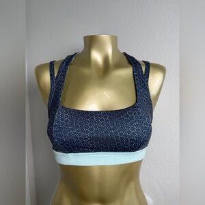 lululemon athletica Black Speckled & Light Blue Sports Bra